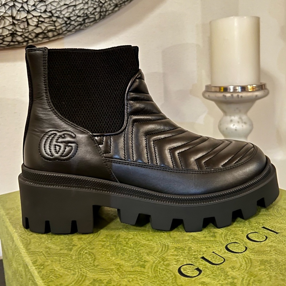 New Gucci Nappa Matelasse Boots
